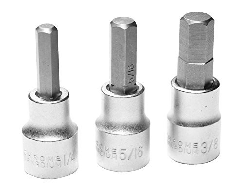 Performance Tool W1336 1/4, 5/16, 3/8 Brake Caliper Hex Bit Set (3 Pc)