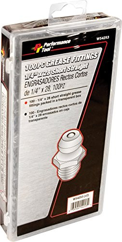 Performance Tool W54253 Short Straight Grease Fitting, (Pack of 100)