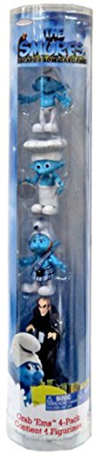 The Smurfs Movie Grab Ems Exclusive Mini Figure 4Pack Clumsy, Chef, Gutsy Gargamel
