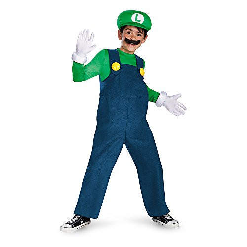 Boy's Nintendo's Super Mario Brothers Luigi Deluxe Costume, 7-8