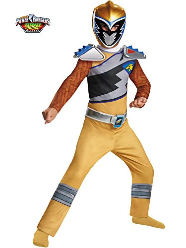 Disguise Gold Ranger Dino Charge Classic Costume, Medium (7-8)