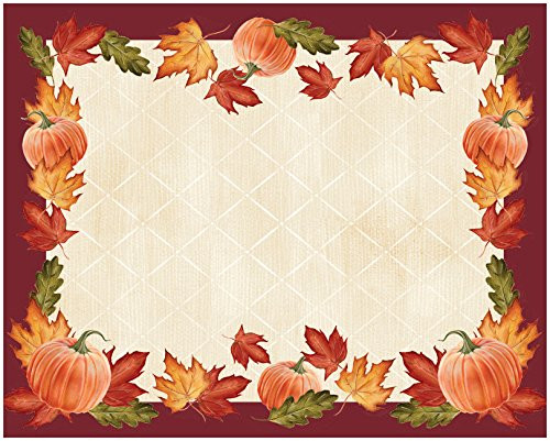 Creative Converting 860300 PLACEMATS, PUMPKINS/LEAVES, One size, Orange
