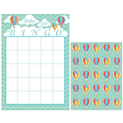 Creative Converting Up, Up & Away Baby Shower Bingo Game for 10