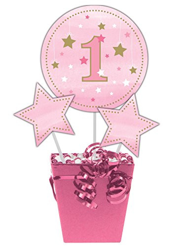 Creative Converting 322261 One Little Star Girl - Centrepiece Party Supplies, 0.42" x 6.865" x 17.125", Multicolor