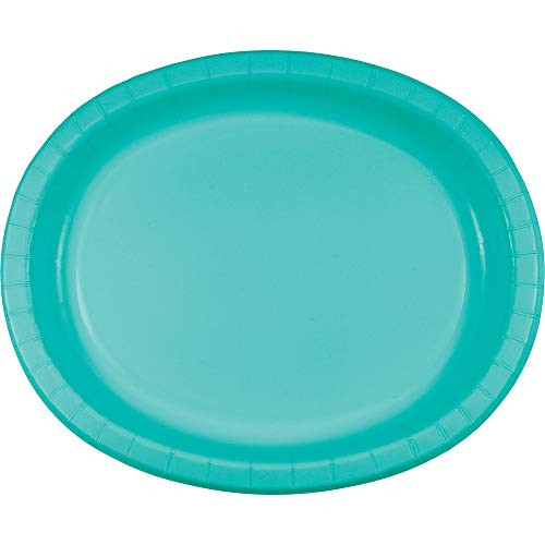 Creative Converting 324773 OVAL PLATTER 10" X 12", One size, Teal Lagoon