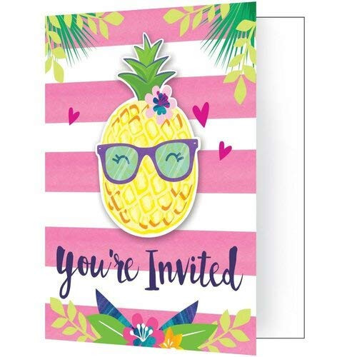 Creative Converting 332427 Pineapple and friends Invitation, One Size, Multicolor