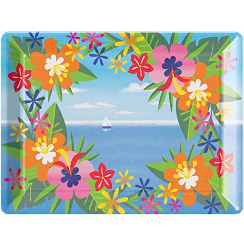 Creative Converting 335528 Lush Luau Plastic Tray, 10" x 14", Multi-colored