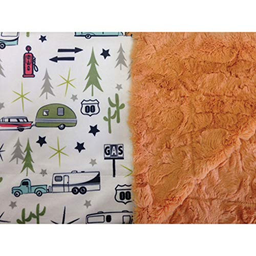 Camp Casual Multi-Color (Reserve Pumpkin) 50"x60" CC-005RT Plush Throw Road Trip