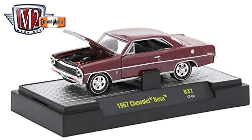 M2 Machines 1967 Chevrolet Nova (Madeira Maroon Metallic) - Detroit Muscle Release 37 2017 Castline Premium Edition 1:64 Scale Die-Cast Vehicle (R37 17-03)