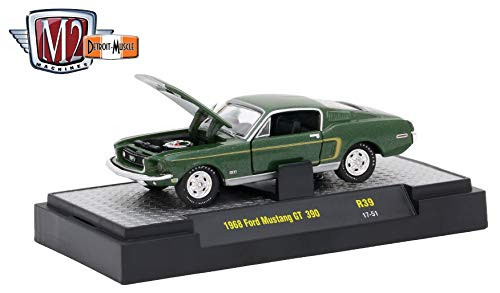 M2 Machines 1968 Ford Mustang GT 390 (Highland Green Metallic) - Detroit Muscle Release 39 2017 Castline Premium Edition 1:64 Scale Die-Cast Vehicle (R39 17-51) M2 Machines 1968 Ford Mustang GT 390 (Highland Green Metallic) - Detroit Muscle Release 39 2017 Castline Premium Edition 1:64 Scale Die-Cast Vehicle (R39 17-51)