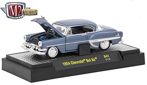 M2 Machines 1954 Chevrolet Bel Air (Shadow Gray Metallic) Auto-Thentics 10th Anniversary Release 41 - 2016 Castline Premium Edition 1:64 Scale Die-Cast Vehicle (R41 17-14)