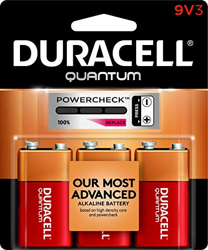Duracell QU1604B3BCD Quantum Alkaline Batteries, 9V (Pack of 3)