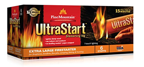 Pine Mountain UltraStart Extra Large Wrapped Firestarting Log, 6 Starts/Logs Firestarter Wood Fire Log for Campfire, Fireplace, Wood Stove, Fire Pit, Indoor & Outdoor Use Pine Mountain UltraStart Extra Large Wrapped Firestarting Log, 6 Starts/Logs Firestarter Wood Fire Log for Campfire, Fireplace, Wood Stove, Fire Pit, Indoor & Outdoor Use