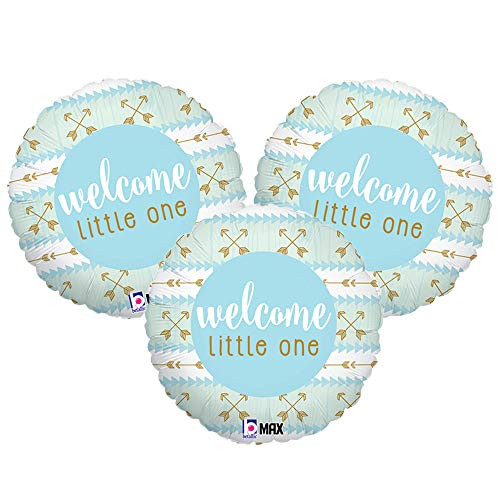 Set of 3 Blue Welcome Little One 18" Foil Party Balloons Set of 3 Blue Welcome Little One 18" Foil Party Balloons