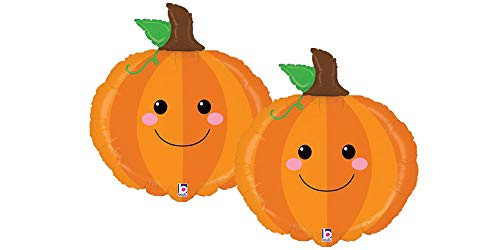 Set of 2 Produce Pal Pumpkin Garden Jumbo 26" Foil Party Balloons Set of 2 Produce Pal Pumpkin Garden Jumbo 26" Foil Party Balloons