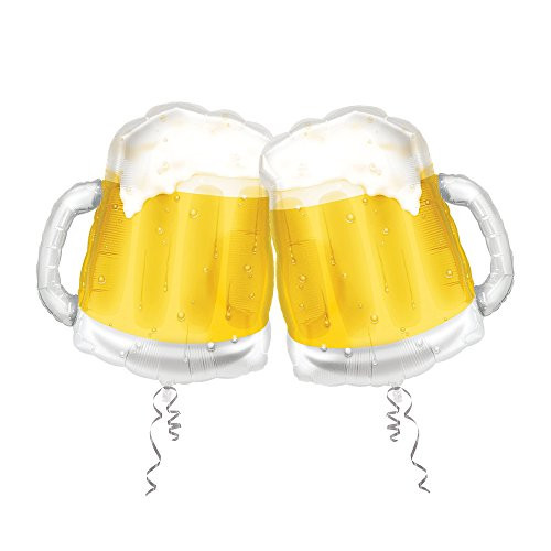 Set of 2 Foaming Beer Mug 23" Foil Party Balloons