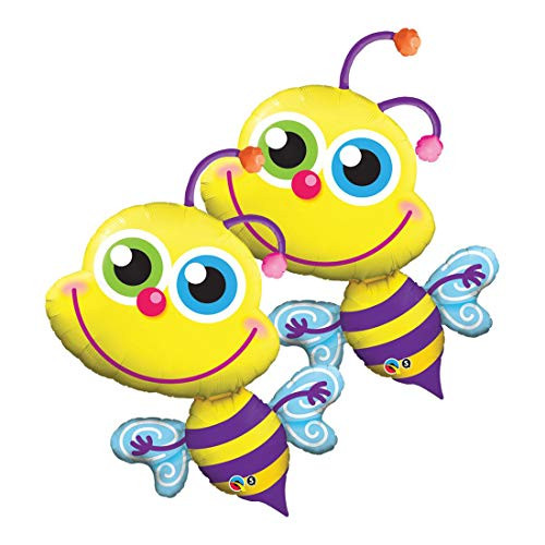 Set of 2 Adorable Cheerful Yellow Bumblebee 40" Foil Party Balloon