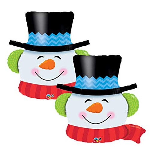 Set of 2 Adorable Happy Snowman 36" Foil Winter Party Balloons Set of 2 Adorable Happy Snowman 36" Foil Winter Party Balloons