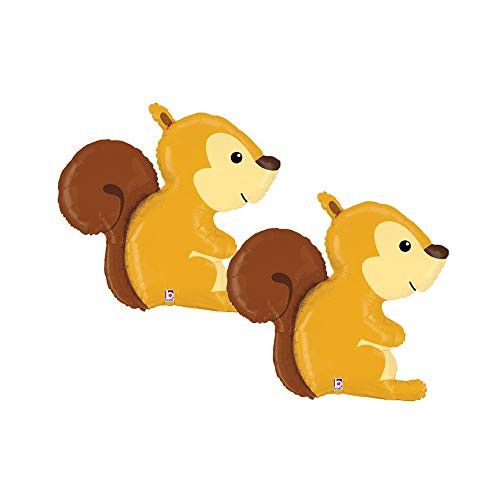 Set of 2 Adorable Woodland Squirrel 36" Foil Party Balloons Set of 2 Adorable Woodland Squirrel 36" Foil Party Balloons