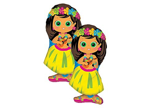 Set of 2 Adorable Hula Girl Jumbo 34" Foil Party Balloons Set of 2 Adorable Hula Girl Jumbo 34" Foil Party Balloons
