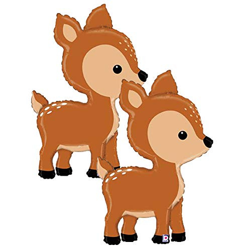 Set of 2 Adorable Woodland Deer 39" Foil Party Balloons Set of 2 Adorable Woodland Deer 39" Foil Party Balloons