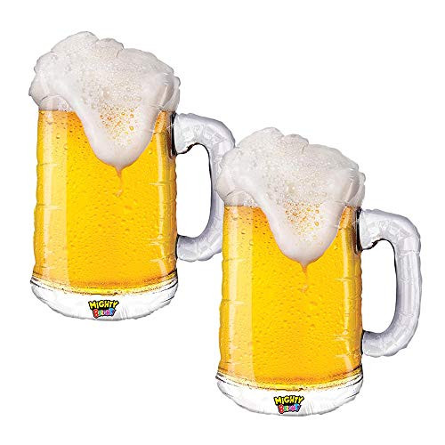 Set of 2 Realistic Foaming Beer Mug 34" Foil Party Balloons