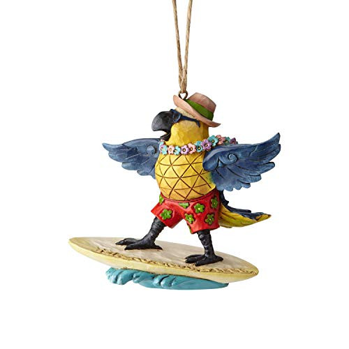 Enesco Margaritaville by Jim Shore Parrot Surfing Hanging Ornament, 3.6", Multicolor