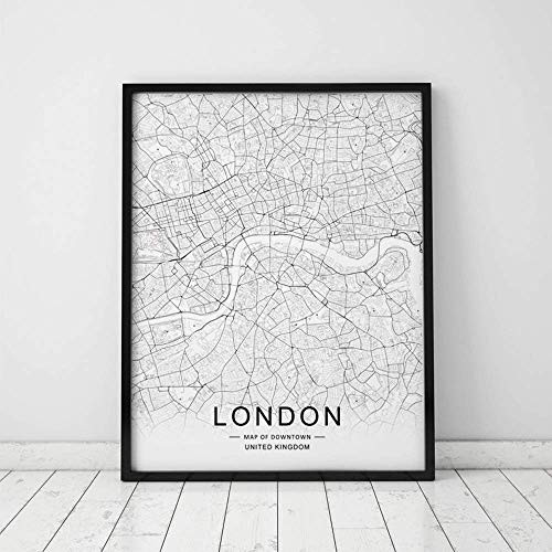 London City Downtown Map Wall Art London Street Map Print London Map Decor City Road Art Black and White City Map Office Wall Hanging 8x10 inch No Frame London City Downtown Map Wall Art London Street Map Print London Map Decor City Road Art Black and White City Map Office Wall Hanging 8x10 inch No Frame