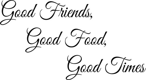 Wall Decal Quote Kitchen Vinyl Wall Decals Inspirational Removable Good Friends Good Food Good Times