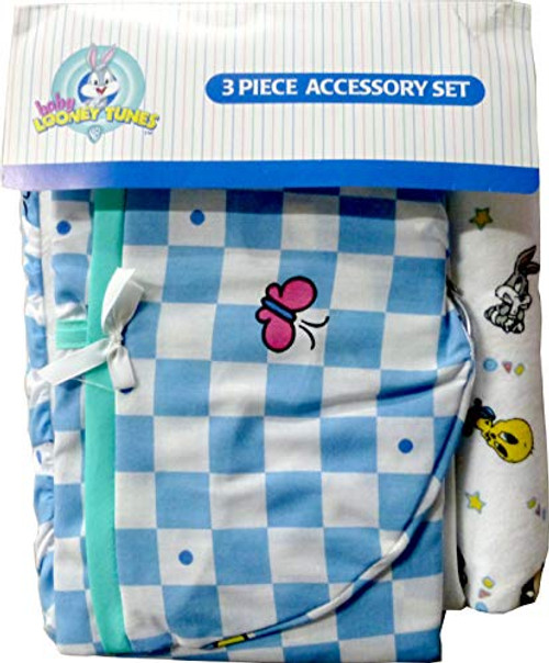 Baby Looney Tunes 3 Piece Garden Party Accessory Set - Crib Skirt, Flannel Receiving Blanket, Diaper Stacker Baby Looney Tunes 3 Piece Garden Party Accessory Set - Crib Skirt, Flannel Receiving Blanket, Diaper Stacker