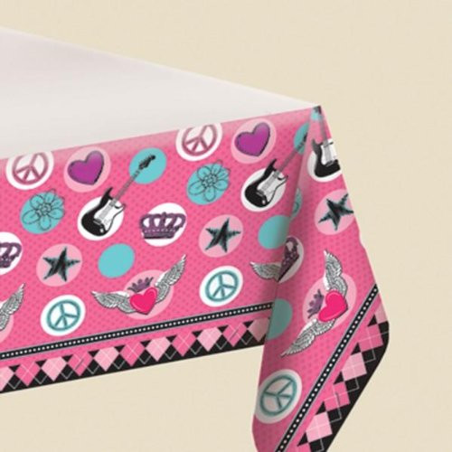 amscan Rocker Princess Birthday Party Table Cover Tableware Decoration (1 Piece), 54" x 96", Pink