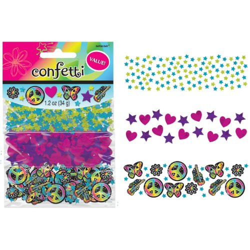 amscan Groovy Neon Value Pack Birthday Party Confetti Decoration (1 Piece), 1.2 oz, Multicolor