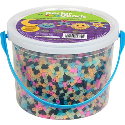 Perler Beads Glow in The Dark Multicolor Fuse Bead Bucket, 5005 pcs