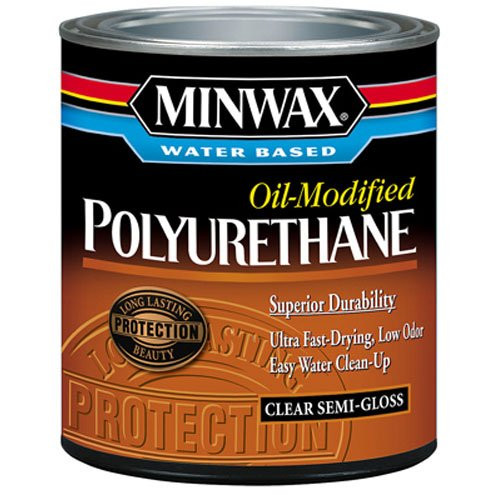 Minwax 630200444 Minwax Water Based Oil-Modified Polyurethane, quart, Semi-Gloss