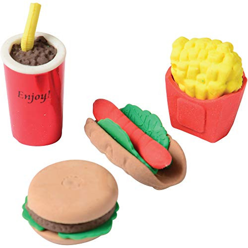 U.S. Toy Dozen Assorted Junk Food Theme Erasers