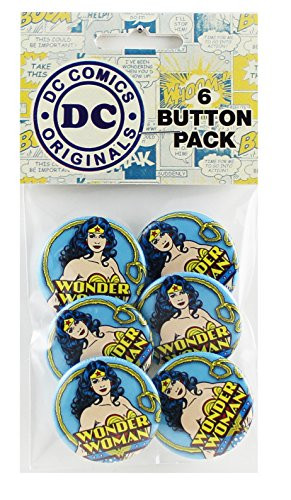 Button set DC Comics Originals Wonder Woman Bust Button (6-Piece), 1.25"