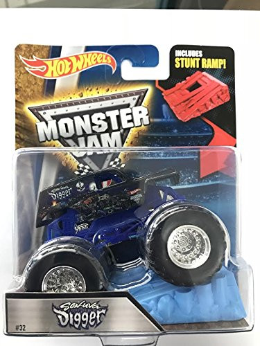 Monster Jam Son-uva Digger Truck with Stunt Ramp 1:64 Scale