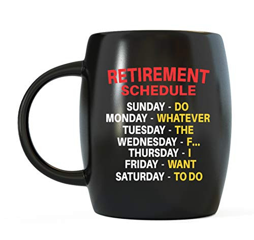Mug A Day - Retirement Gag Gifts Ideas for Boss Coworkers, Grandpas Grandmas Dad Mom Family or Friends - Schedule Calendar Office Humor Retired Ceramic Coffee Mug Tea Cup For Christmas or Birthdays Mug A Day - Retirement Gag Gifts Ideas for Boss Coworkers, Grandpas Grandmas Dad Mom Family or Friends - Schedule Calendar Office Humor Retired Ceramic Coffee Mug Tea Cup For Christmas or Birthdays