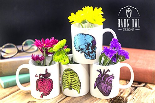Steampunk Body Parts Mugs, Anatomy Coffee Mug, Ceramic - 11 oz