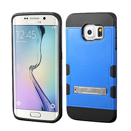 MyBat Cell Phone Case for Samsung G925 (Galaxy S6 Edge) - Retail Packaging - Black/Baby Blue