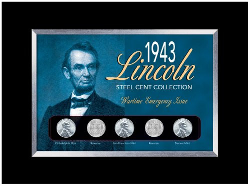 American Coin Treasures 1943 Lincoln Steel Penny Collection Wartime Emergency Issue in Small Frame American Coin Treasures 1943 Lincoln Steel Penny Collection Wartime Emergency Issue in Small Frame