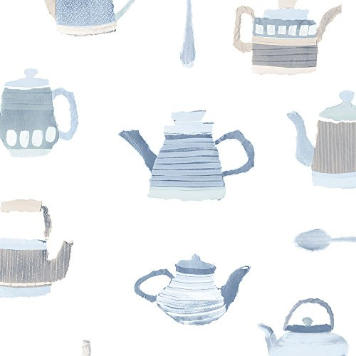 Norwall CK36635 Tea Pots Bolt Wallpaper