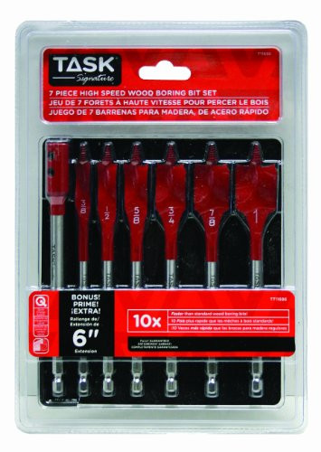 Task Tools T11686 6-Inch Signature Spade Bit 7-Piece Set