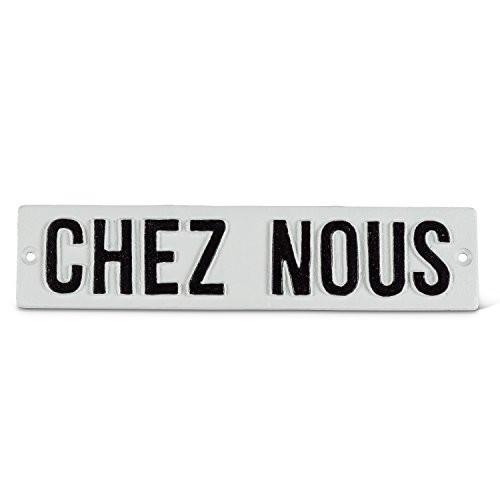 Abbott Collection 27-FORGE-01 Cast Iron Wall Sign, Chez Nous, Chez Nous
