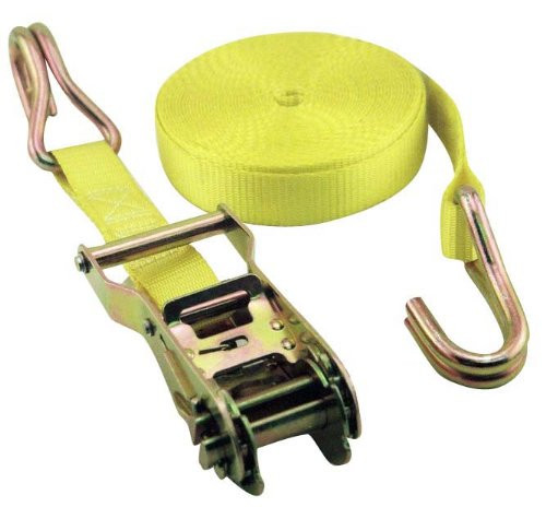 Erickson 51316 Yellow 1" x 15' Medium Duty Ratcheting Tie-Down Strap, 3000 lb Load Capacity
