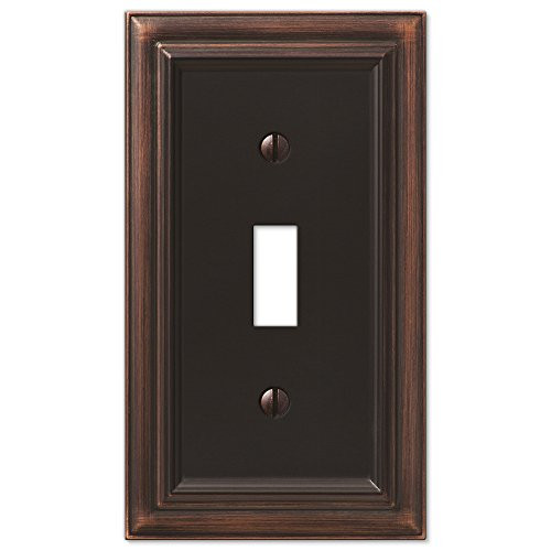 Amerelle Continental Single Toggle Cast Metal Wallplate in Aged Bronze