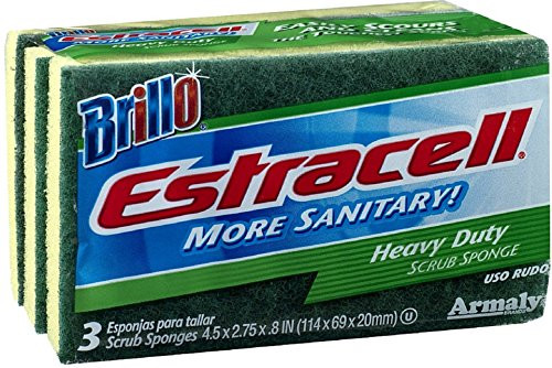 Brillo Estracell Heavy Duty Scrub Sponge 3 ea (Pack of 2)