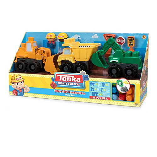Tonka Mighty Builders Construction Trucks Play Set: Dump Truck, Front Loader and Bulldozer Tonka Mighty Builders Construction Trucks Play Set: Dump Truck, Front Loader and Bulldozer