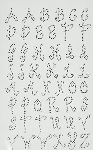 Dritz 2568 Iron-on Letters, Rhinestud, Script, 1-Inch, Clear (1-Sheet)