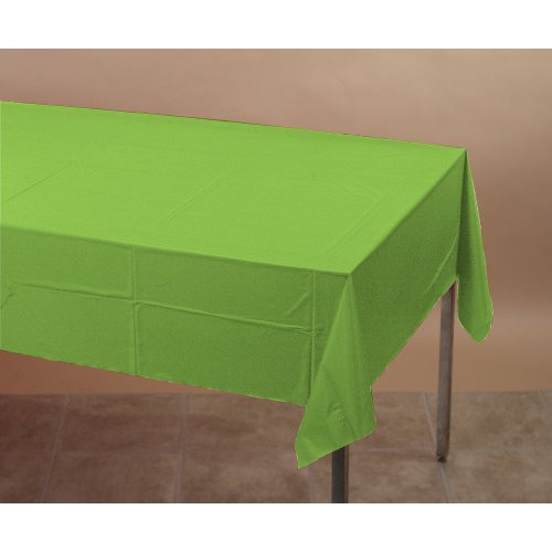 Lime Green 2-Ply Paper/Poly Tablecloth 54" x 108" 6 Per Pack